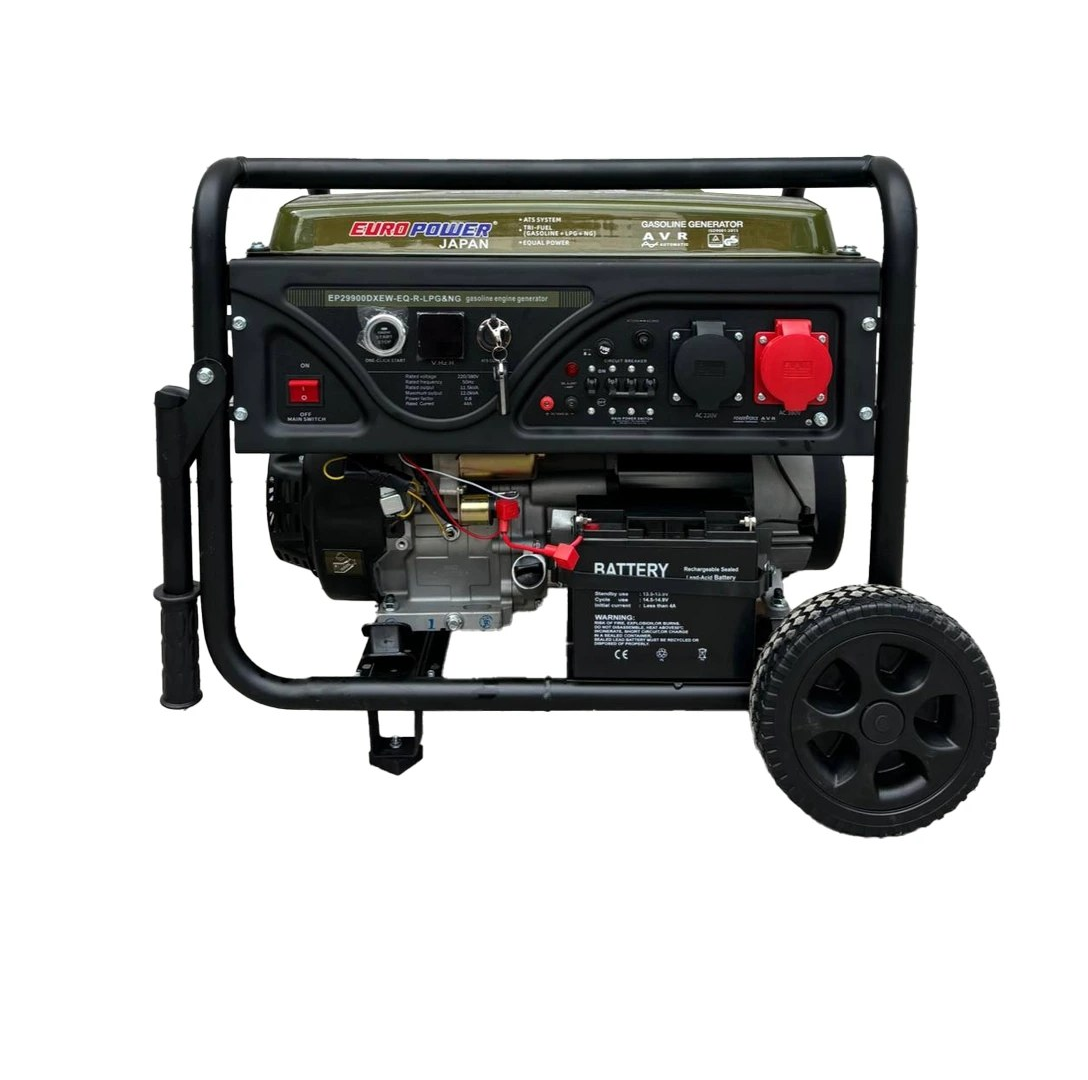 موتور برق سه گانه سوز استارتی سه فاز 12 کاوا یورو پاور EP29900DXEW-EQ-LPG&NG